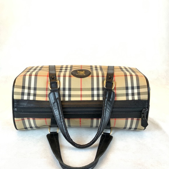 Burberry Plaid Canvas Boston Bag - Picture 4 of 7